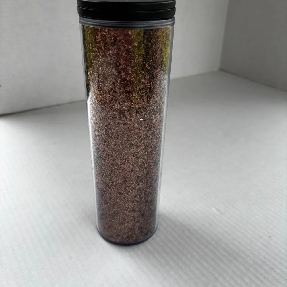 Starbucks Bronze Copper Glitter Acrylic Tumbler 16oz Travel Cold Cup New‎